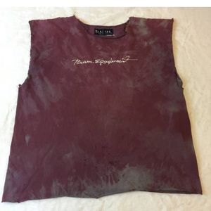 Bum Equipment Purple Tie Dyed Distressed Tee